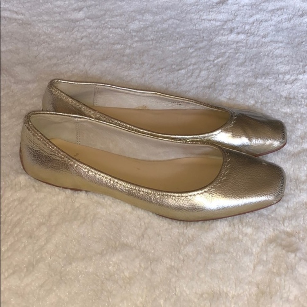 Kate Spade Gold Metallic Flats size 7